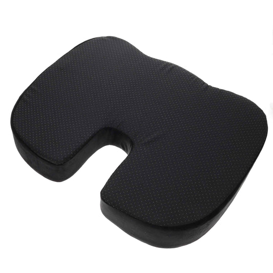 BC Outfitters BCO3565SCBLK Ergonomic Seat Cushion with Memory Foam and Cooling Gel-Coccyx Support Nonslip Base Washable Cover 46 x 37 x 7 cm-Black