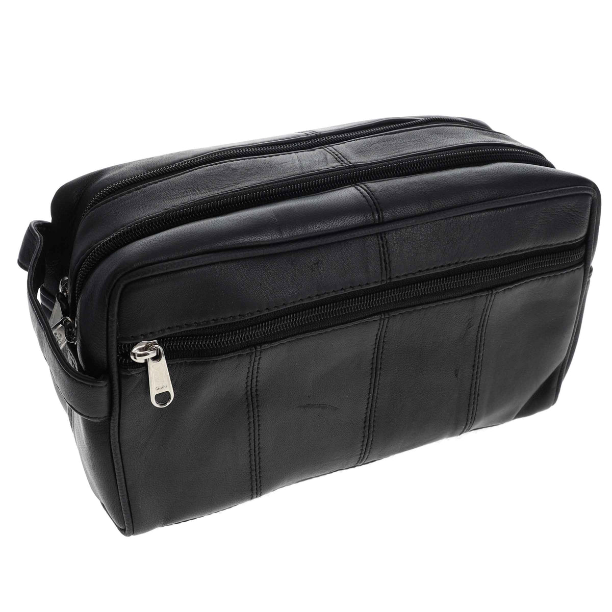 Leather Dopp Bag Brown and Black Asst