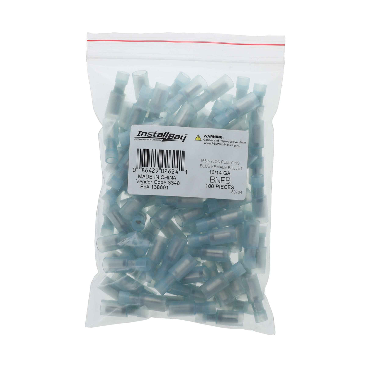 Bl Nylon Female Bullet Con 16-14GA .156