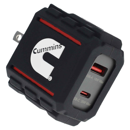 Cummins 35W Dual Port AC Wall Charger - USB-C and USB-A Fast Charging - Up to 4X Faster - Durable PC Shell with Removable Silicone Sleeve