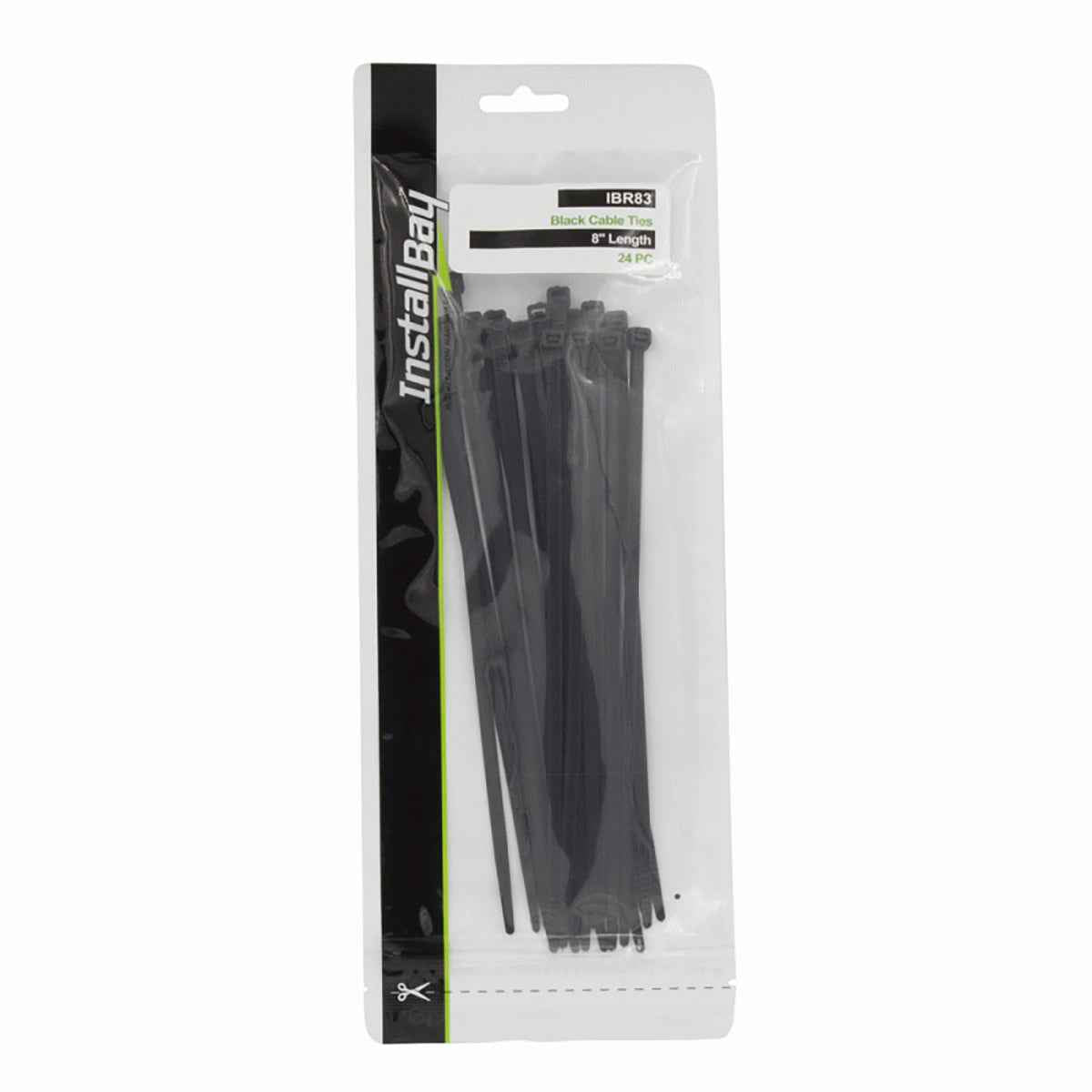 Black Cable Ties 8in 40lbs 24pcs RP
