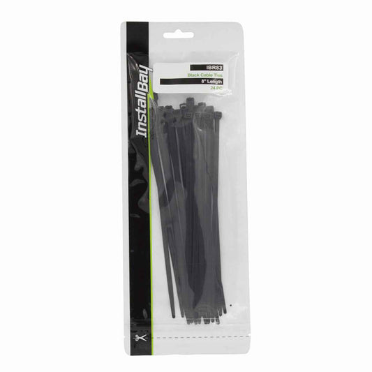Black Cable Ties 8in 40lbs 24pcs RP