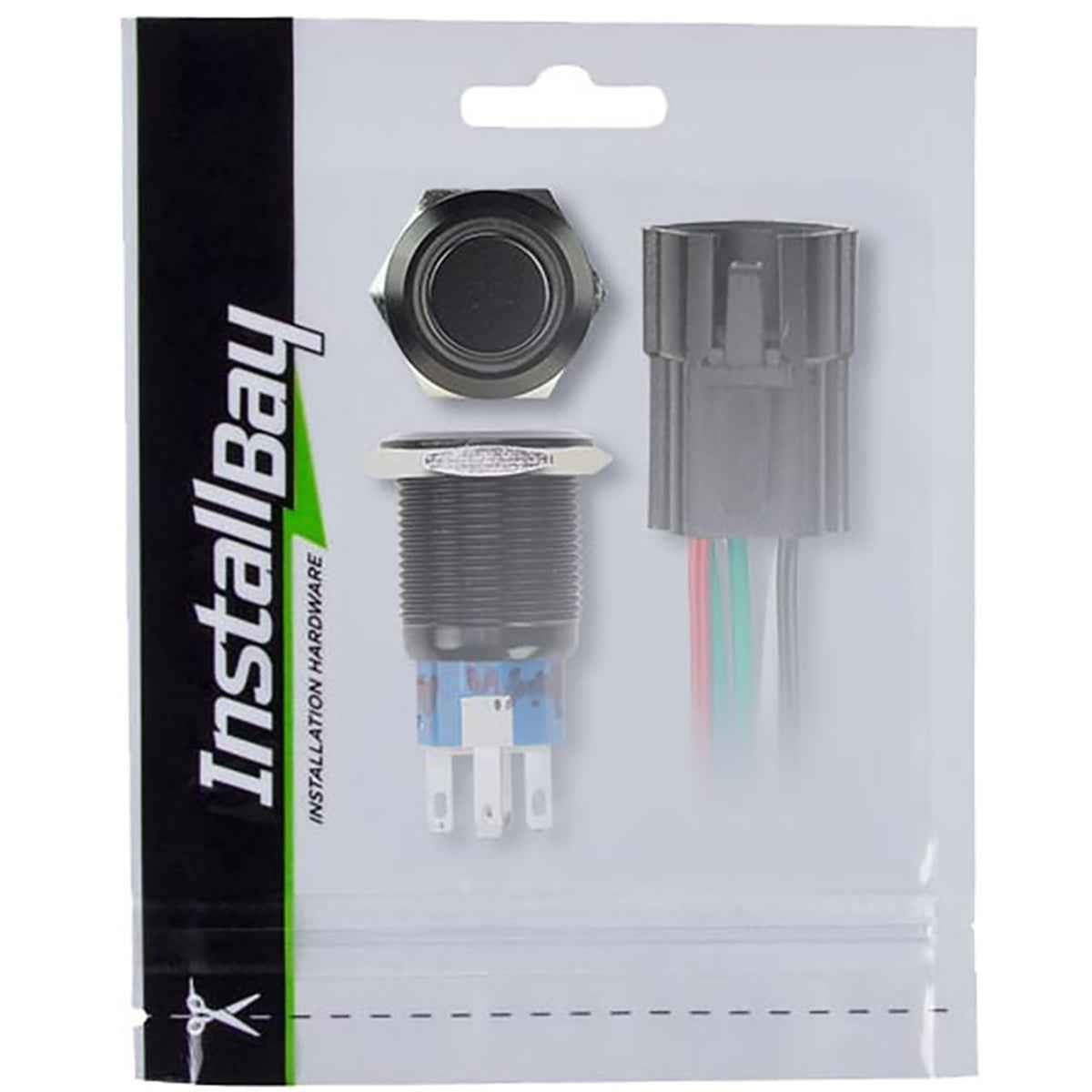 19mm Black Round Switch w Latch Harness