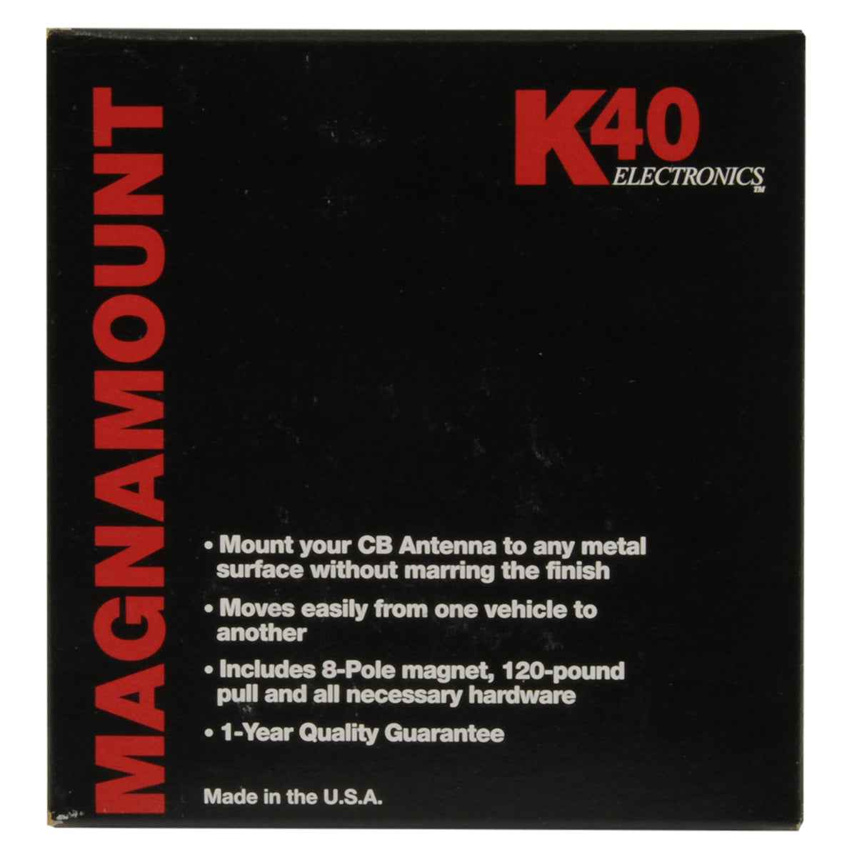 K40 Antennas and Accessories Magnamount Black M-40 Magnet Mount CB Antenna Base