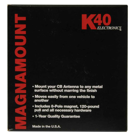 K40 Antennas and Accessories Magnamount Black M-40 Magnet Mount CB Antenna Base
