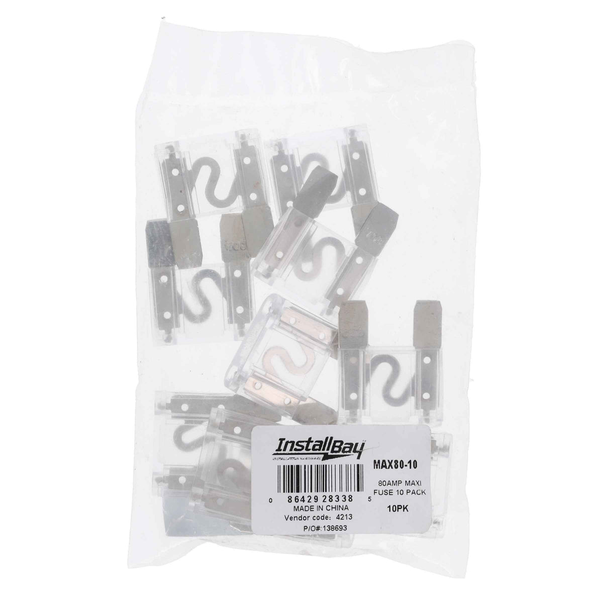 InstallBay by Metra MAX8010 80-Amp Maxi Blade Fuse 32VDC Automotive Auto Car Truck RV Boat-10 Pack