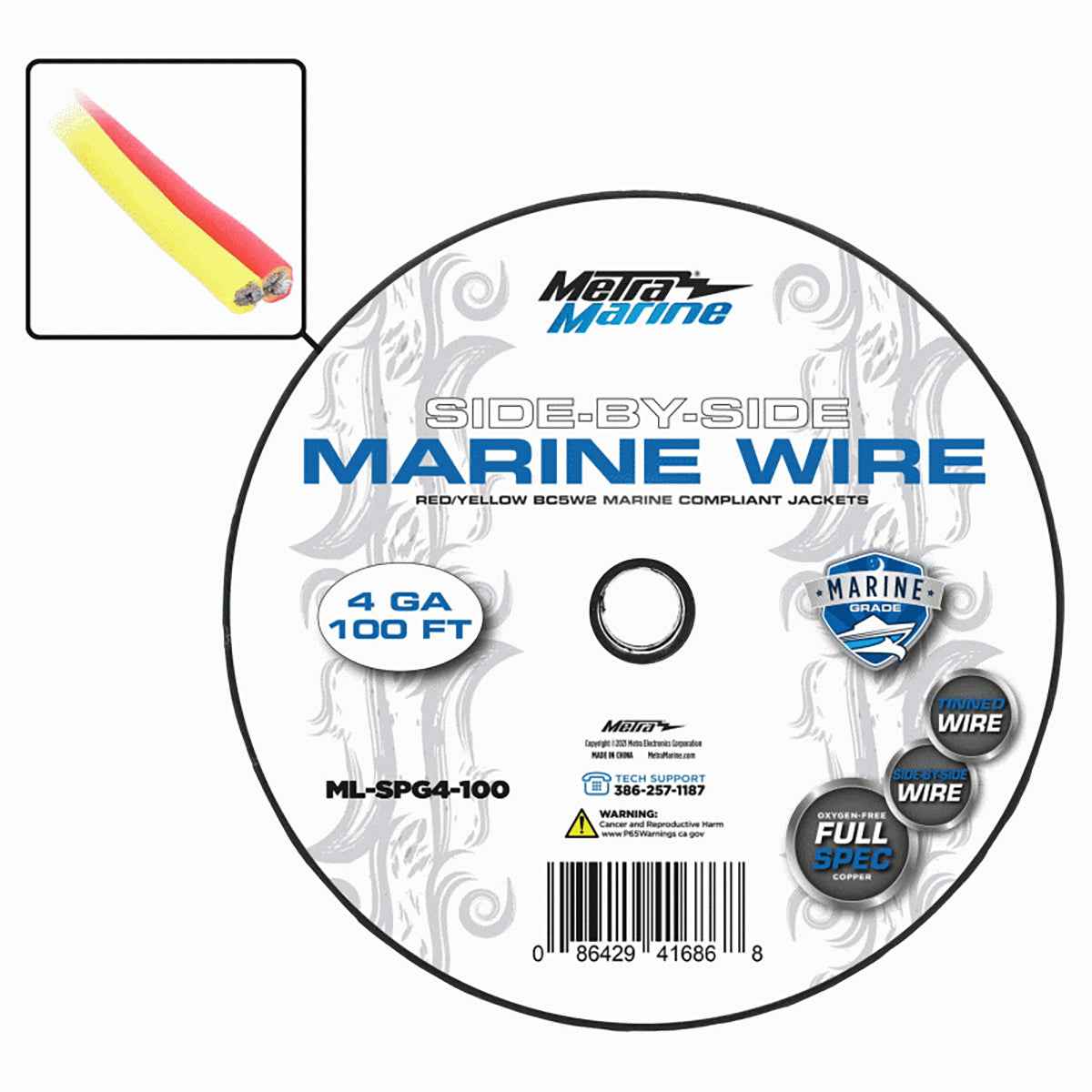 Power-Ground Wire 4GA Side-by-Side Wire