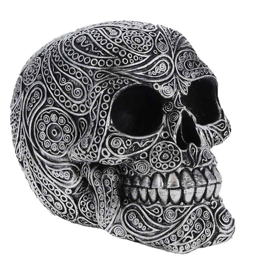Silver Paisley Pattern Skull