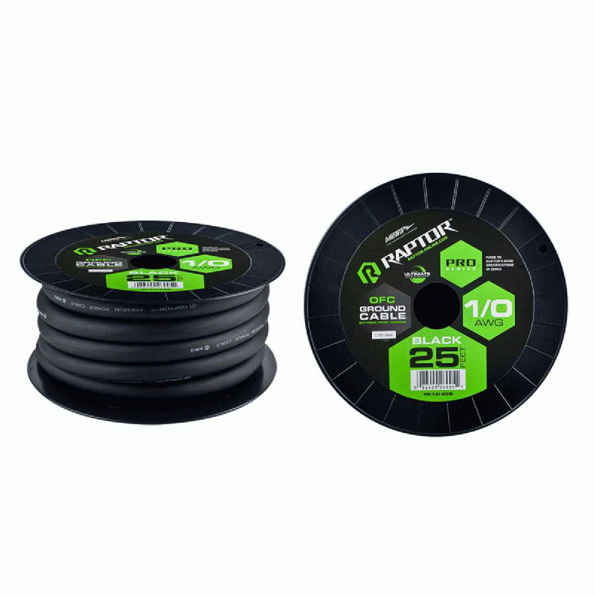 25ft 1-0 AWG Bk Pro Series OFC Power Cab