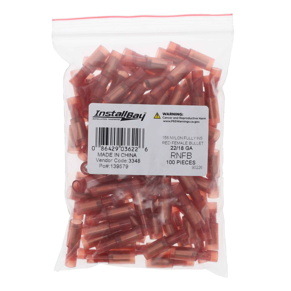 Rd Nyl Female Bullet Con 22-18GA .156