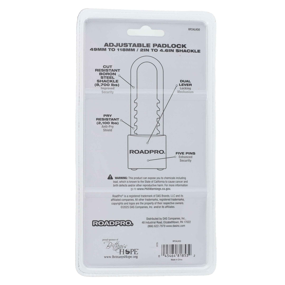 Padlock 50mm with Adjustable Shackle