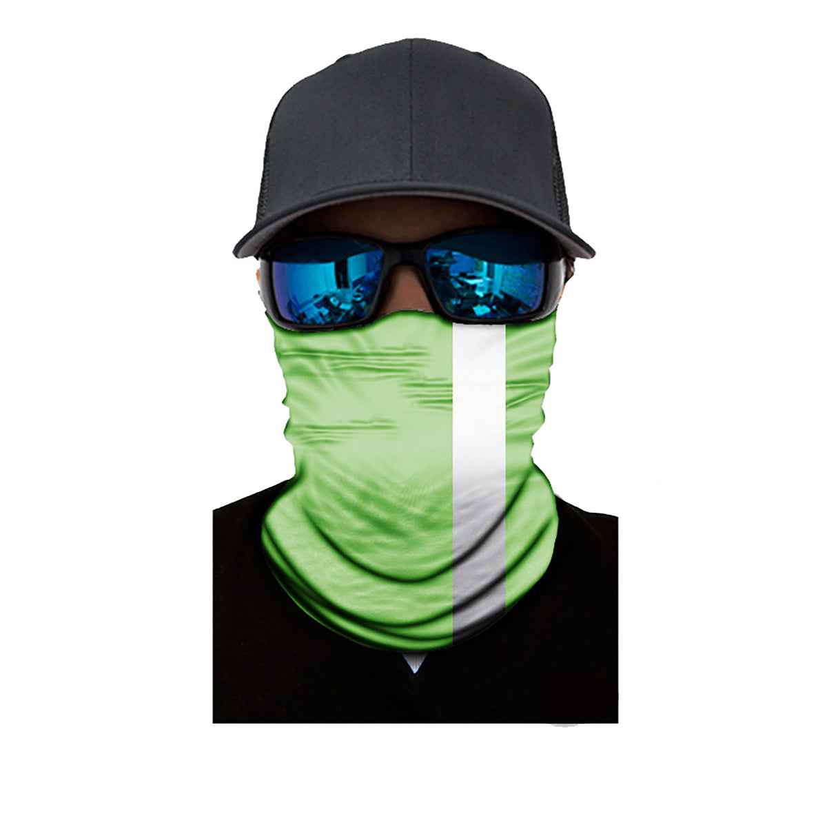 Trader Bos TB106002 Hi Vis Face Guard Gaiter with Reflective Stripe-Lime