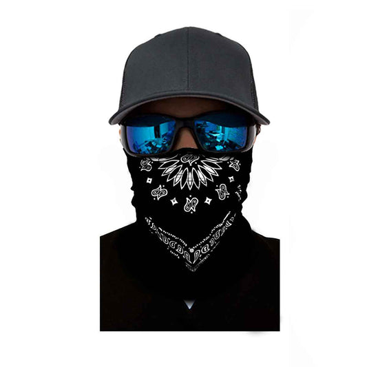 Trader Bos TB1060191 Bandana Face Guard Balaclava Face Mask Neck Gaiter UV Protector Motorcycle Ski Scarf for Men Women-Black