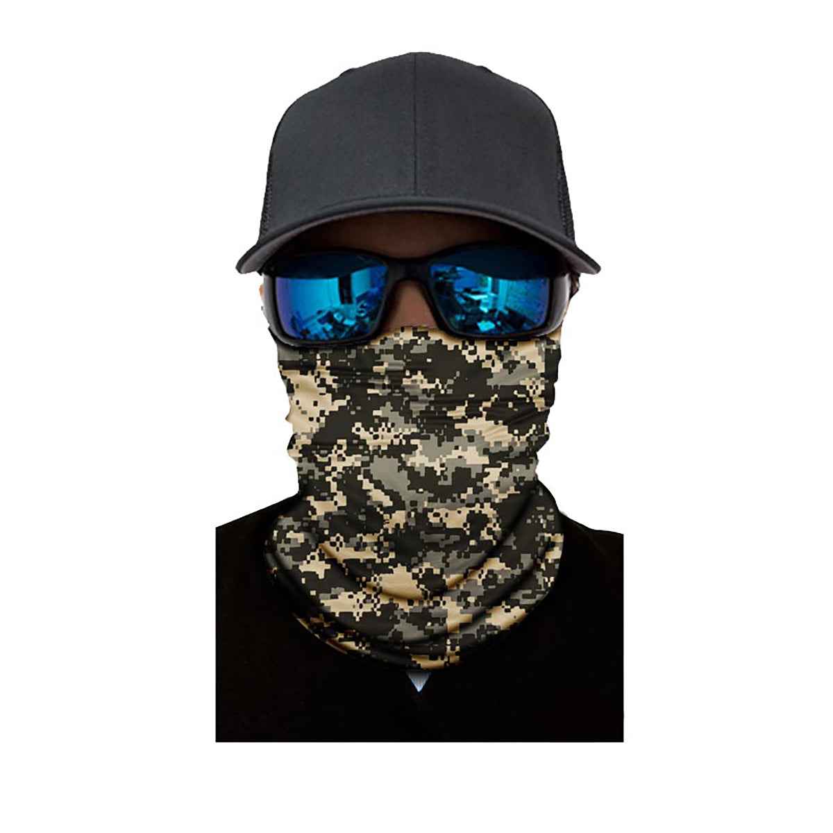 Trader Bos TB1060196 Digit Camo Face Guard Balaclava Face Mask Neck Gaiter UV Protector Motorcycle Ski Scarf for Men Women-Green