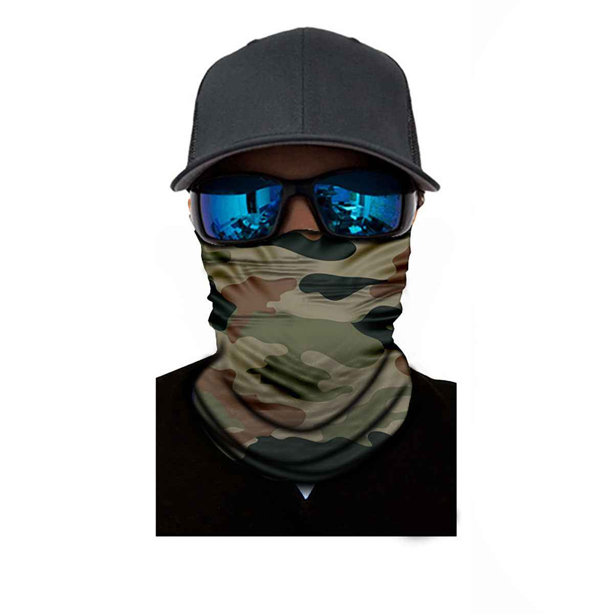 Trader Bos TB106044 Green Camo Face Guard Balaclava Face Mask Neck Gaiter UV Protector Motorcycle Ski Scarf for Men Women