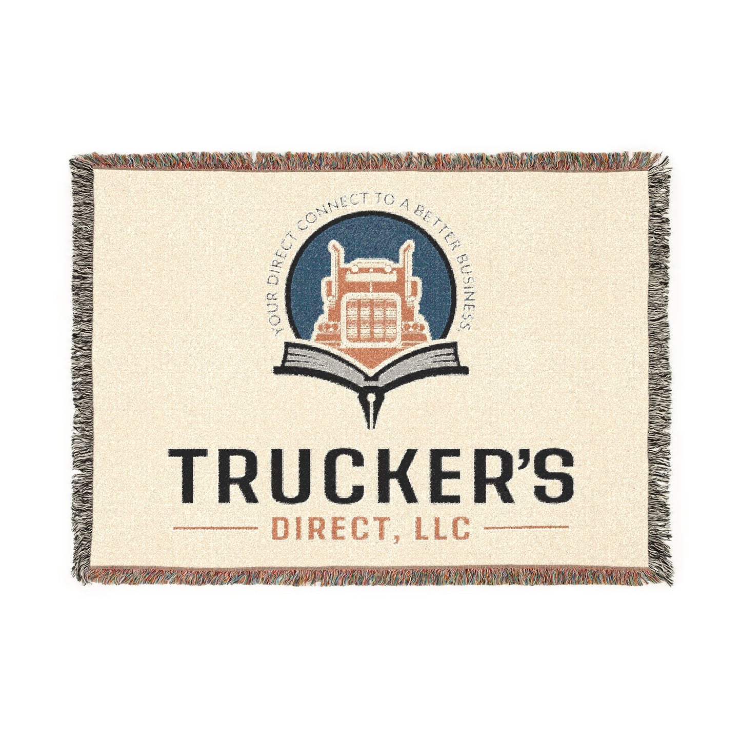Manta tejida directa para camioneros – Manta decorativa con logotipo de camión pesado
